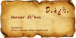 Derner Ákos névjegykártya